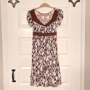 Brown Geometric Print Dress